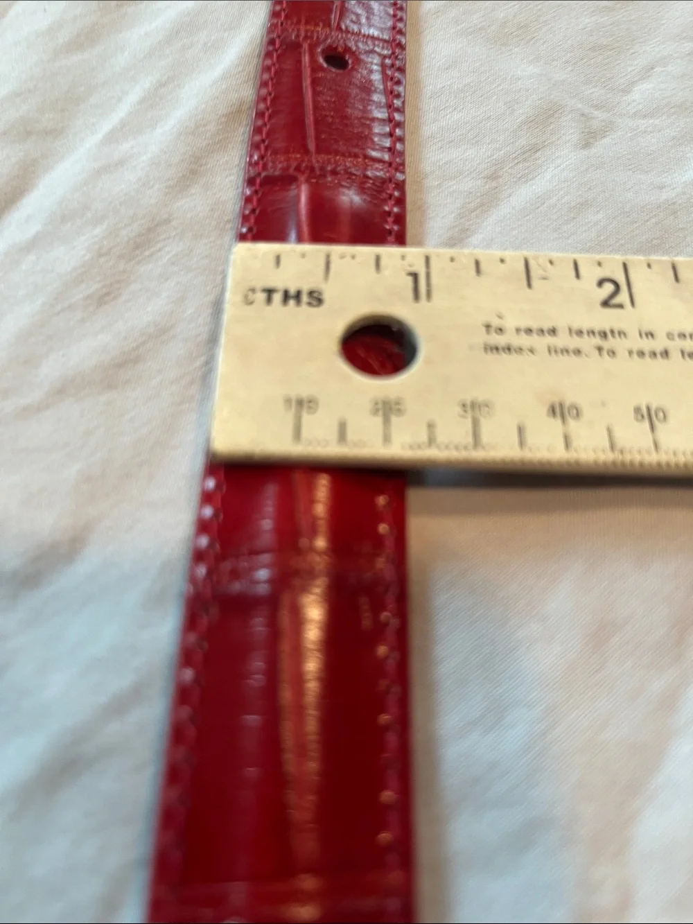 Brighton Red Belt Women’s L 34” Gator Embossed Silver Charm Golf Lover Gift